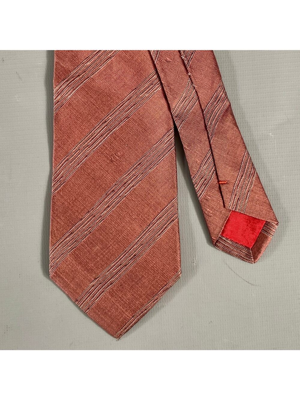 ISSEY MIYAKE Burgundy Grey Geometric Silk Tie